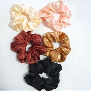 4-silk satin scrunchies